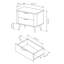 Veris Bedside Table with Two Drawers 63 cm Dunin Oak with Black Legs