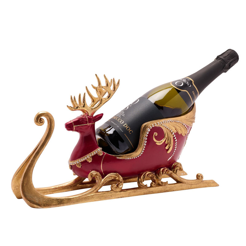 Deer & Sleigh Wine Bottle Holder