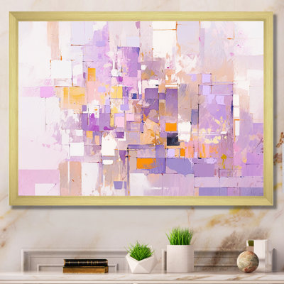 «Pink and Pruple Abstract Shadows I» - Formes abstraites, impressions sur toile
