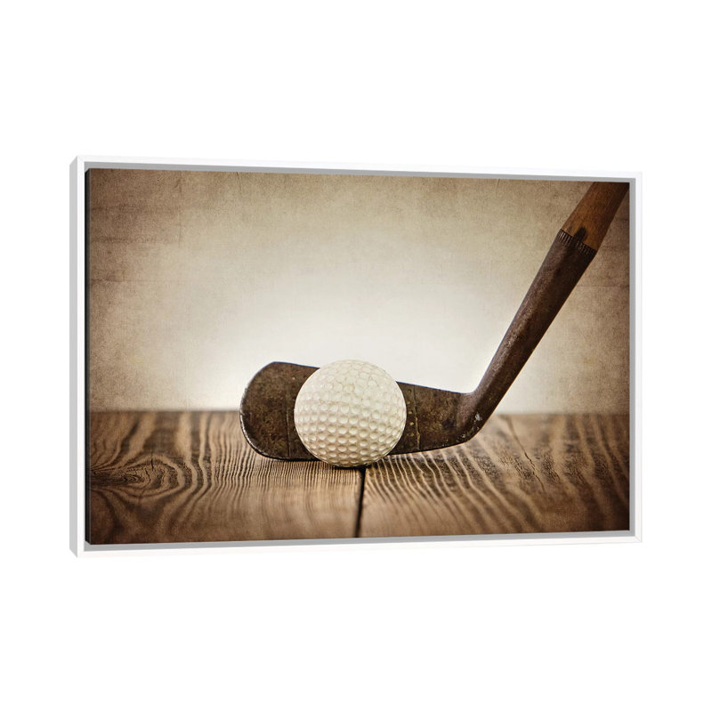Golf Iron Ball - Print on Canvas, White Framed, 66.04 cm H x 45.72 cm W