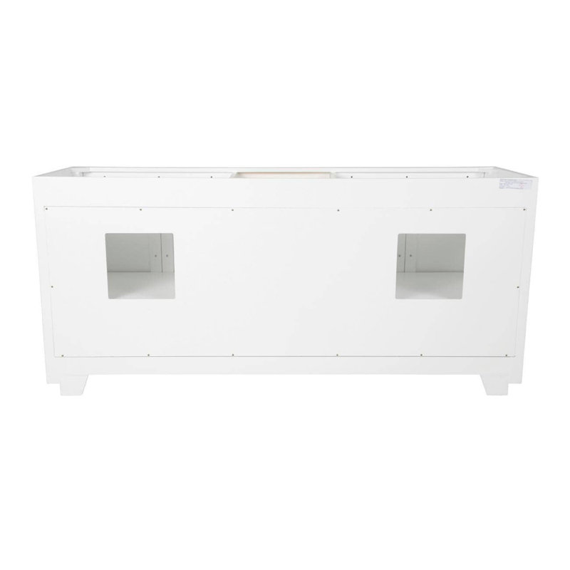 Nahlani 72'' Double Bathroom Vanity with Top, White, Gray