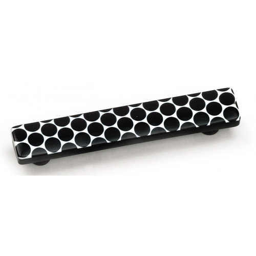 (5 Pack) 3-3/4 inch Safari Rectangular Pull Black Dot