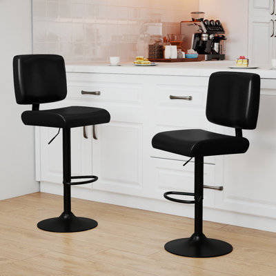 Swivel Upholstered Adjustable Height Bar Stool