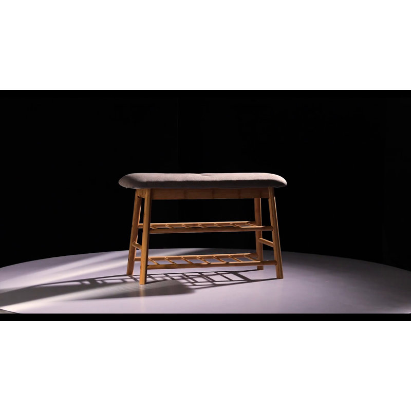 Brown Bamboo Rectangular Bookcase with Flip Doors