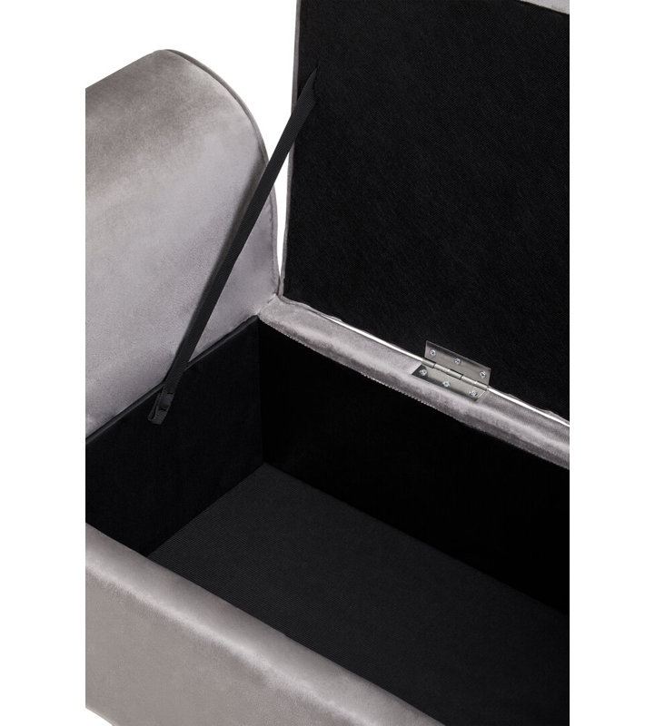 111cm Wide Velvet Standard Ottoman, Grey