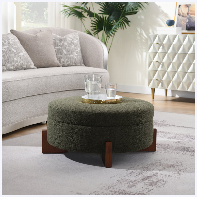 Repose-pieds 33 po avec rangement Teddy, Vert olive