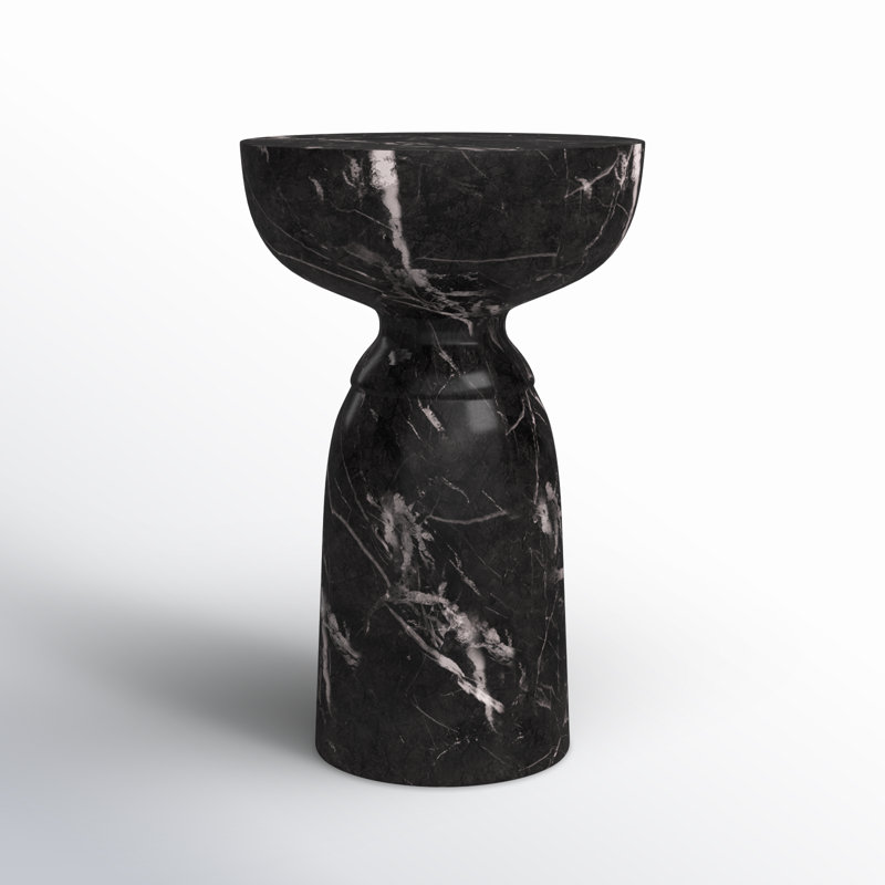 Concrete Top End Table - Black