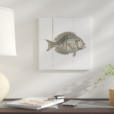 « fish sketchs i shiplap », impression sur toile