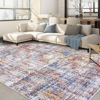 Marabeth Washable Abstract Indoor Rug