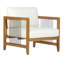 Ensemble de 2 chaises longues Modern Patio, corde en bois d'acacia, coussins beiges