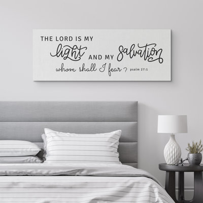" The Lord Is With You Scripture Sign Biblical Quotes Illustrations Modern Art Decor Black And White " 2 - Pieces