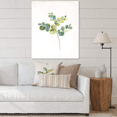 «Eucalyptus Leaves on White II», reproduction sur toile