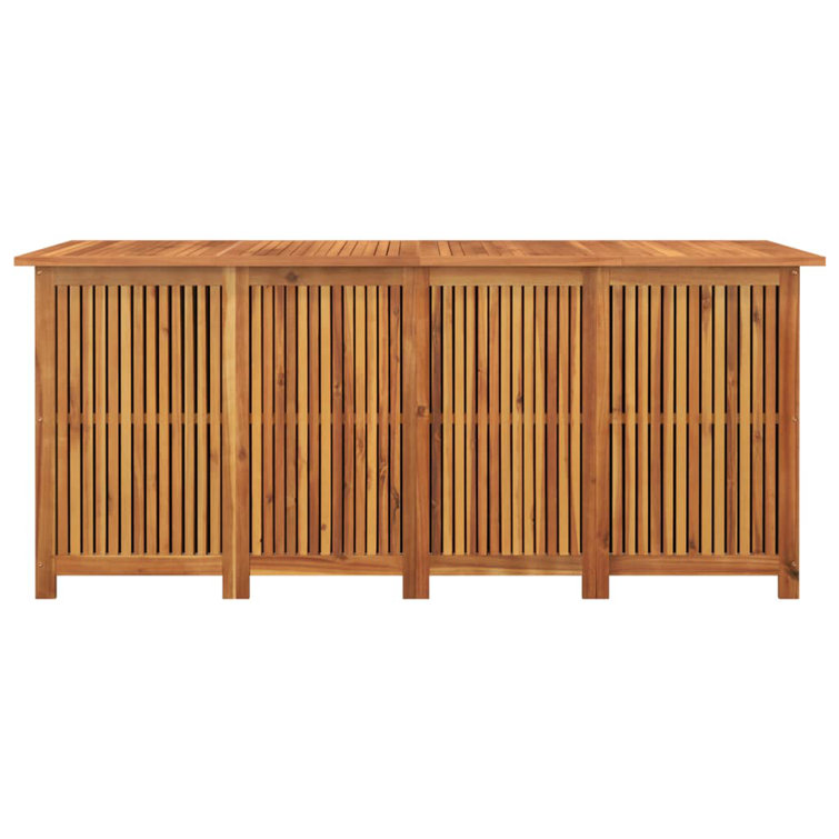 Ebern Designs Meradith 175cm W Water Resistant Acacia Solid Wood Deck Box in Brown