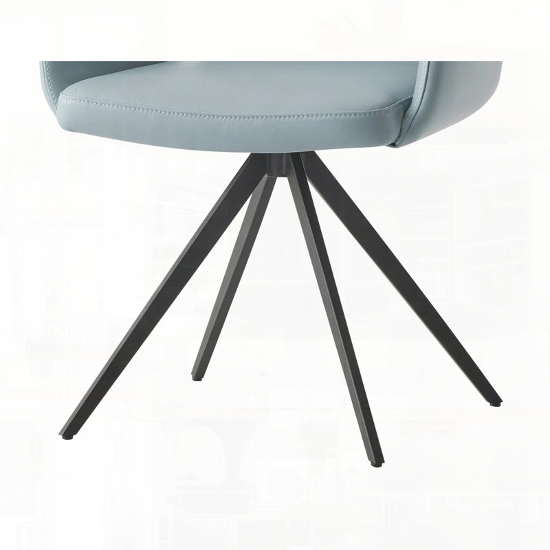 Fauteuil en cuir avec finition noire et fonction pivotante