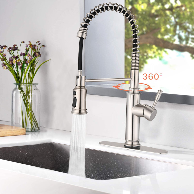 Touch Kitchen Faucet With Pull Down Sprayer, Brushed Nickel