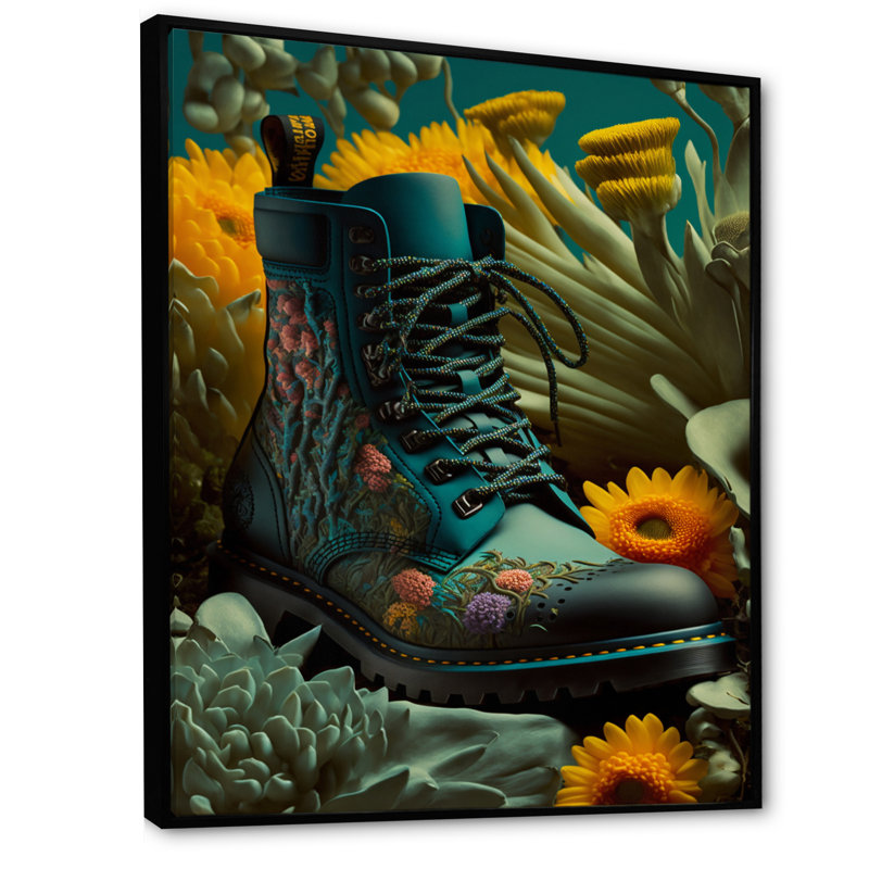 - Art mural sur toile tendance, L 12 po x H 20 po, Cadre flottant noir