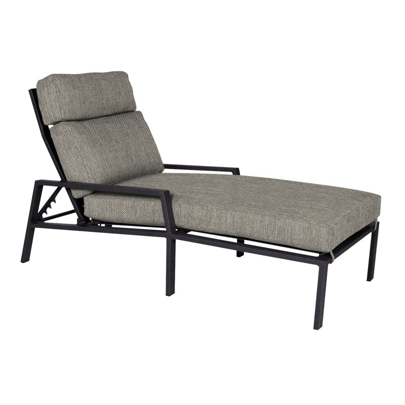 Aris Outdoor Chaise Lounge, Graphite, Alcazar Redwood