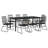 Cataneo Patio Dining Set Black PVC Rattan-1073692003-1073692005