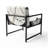 Tamerlane Gold Circle - Upholstered Modern Glam Accent Arm Chair-100538677-87120419