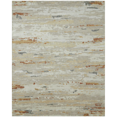 Eason Rust Gray Hand-Knotted Wool Area Rug