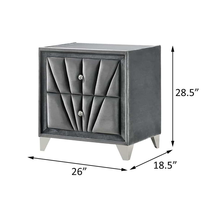 Nightstand, Gray, Gray