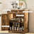 Rustic Brown Kitchen Sideboard - Solid Wood Countertop Storage Cabinet. 2 Drawers, Doors, Adjustable Shelf. For Dining, Entryway. 26.75"W X 15.75"D 33.5"H With Storage.