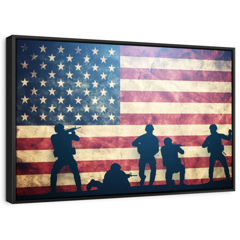 Impression sur toile militaire Grunge US, H 21 po x l 31 po