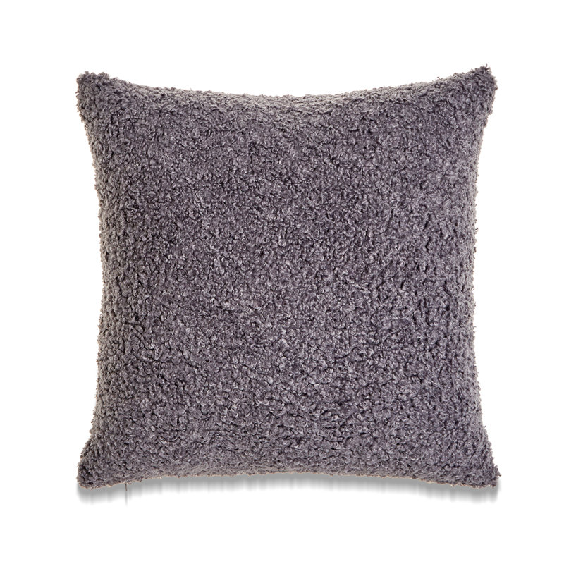 FRENCH BOUCLE Reversible Throw Pillow, Pillow Cover Only - No Insert, 20" H x 20" H, Gray