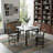 5-piece Square Dining Table Set, Mid-century Modern Kitchen Table Furniture For Dining Room, Dinette, Compact Space-saving With Particle Board Tabletop, 4 Velvet Upholstered Chairs, Metal Frame-1511788665
