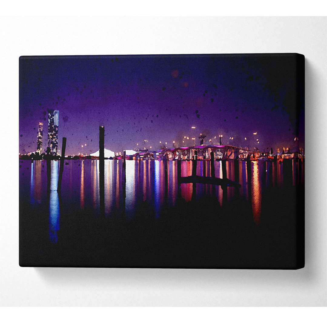 Miami Skyline - Kunstdrucke auf Leinwand