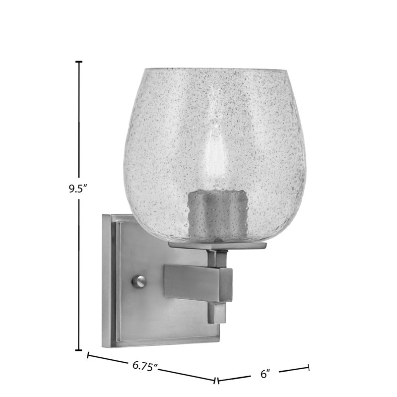 Headland Wall Sconce Shown With 6" Smoke Bubble Glass, Nickel