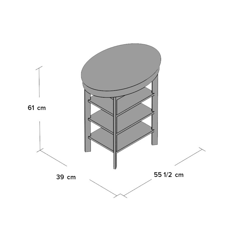 Sydni Side Table with Storage, Burnt Orange