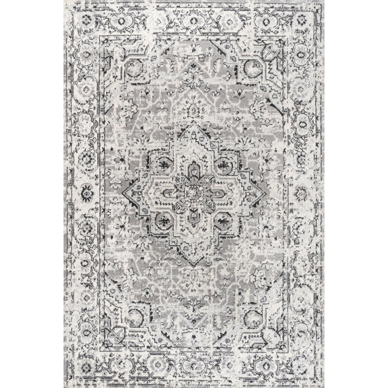 Tapis gris foncé Merza, Rectangle 3 pi x 5 pi