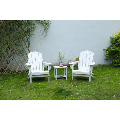 3 chaises, blanc. Profitez des loisirs dans un fauteuil confortable. . Temps. Assemblage sans effort pliant pour l'extérieur 3. Rapide à assembler