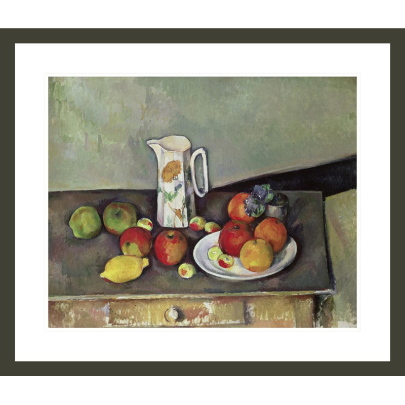 Nature morte avec pot à lait et fruits par Paul Cézanne, H 23,5 po x l 27,39 po