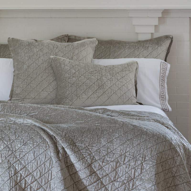 Chloe Feather Throw Pillow, Ice Silver