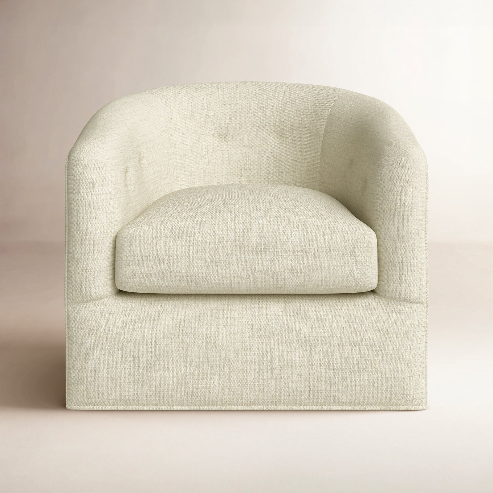 Midori Upholstered Swivel Barrel Chair, Ida Beige
