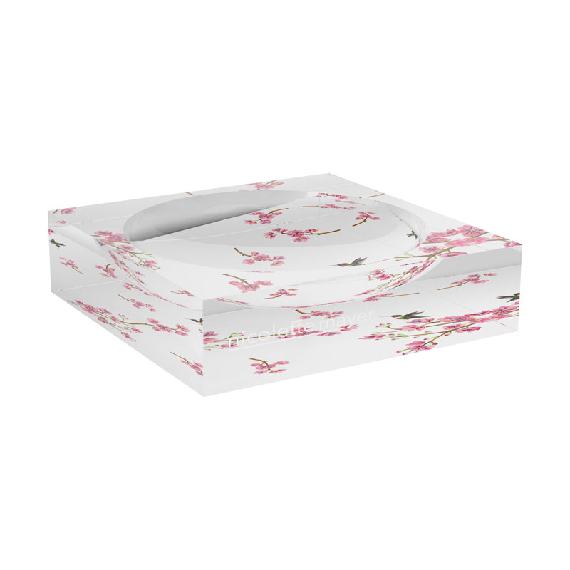 Blossom Fantasia White Acrylic Candy Catchall Dish, 6"W x 6"D x 2"H