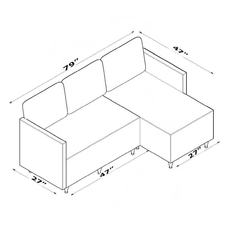 Canapé modulaire, gris, Tissu gris