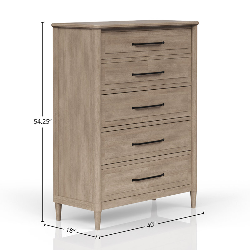 Commode 5 tiroirs finition sable