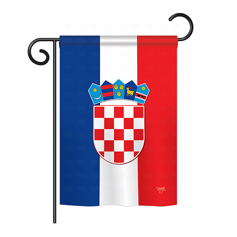Drapeau croate en polyester pour maison / jardin, H 18,5 po x l 13 po