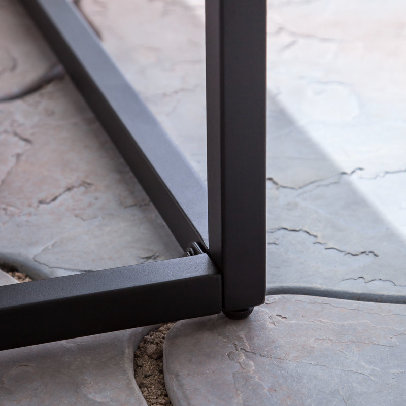 Élégant banc de siège d'extérieur en bois et en fer, gris noir, P 15,9 po x l 54,71 po, H 19,50 po, finition de repos moderne, fer noir