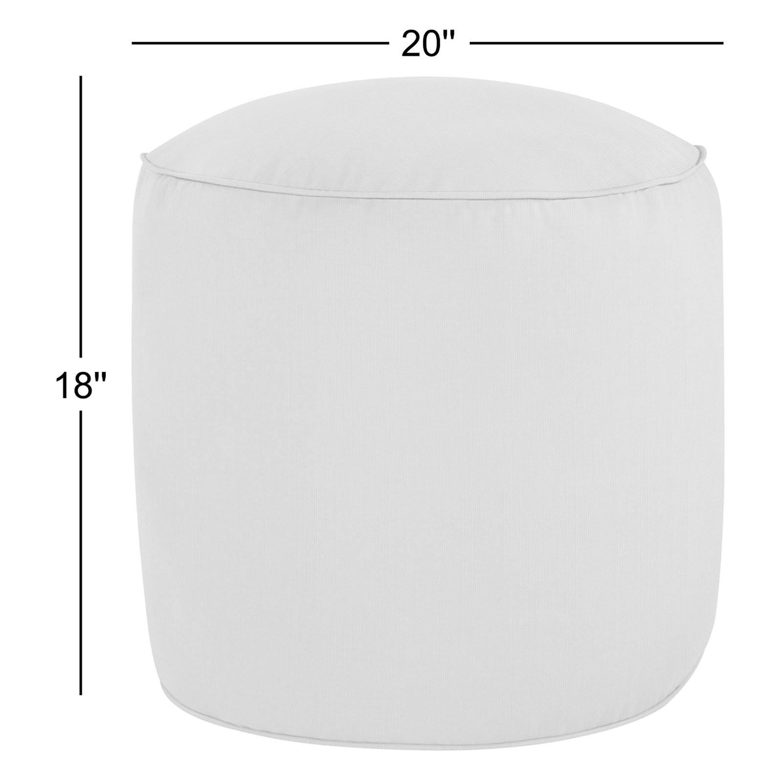 Demi Round Upholstered Outdoor Ottoman with Sunbrella® Cushion, Orange