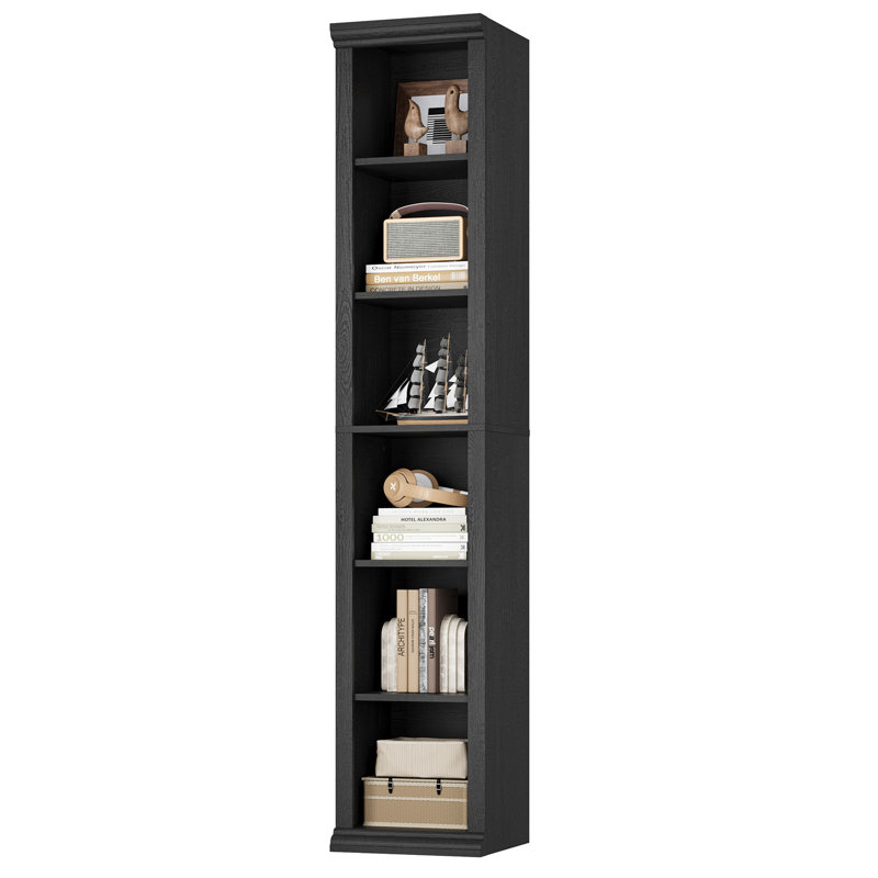 Bibliothèque étroite 72 po H x 13,7 po L (ensemble de 2), Noir