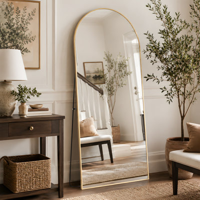 Miroir de plancher surdimensionné avec support et miroir mural