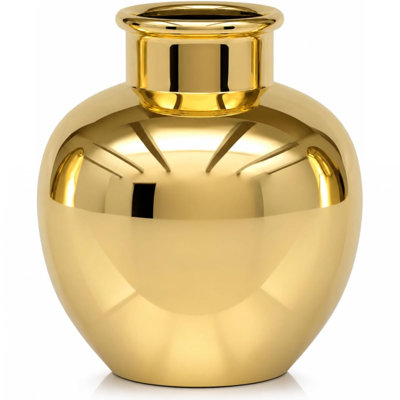 Ceramic Rounded Table Vase with Narrow Opening