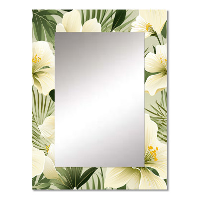 Deedra Tranquil Oasis Tropical Pattern - tropical  Mirror, Tropical Decorative Wall Mirror, Printed Metal Art