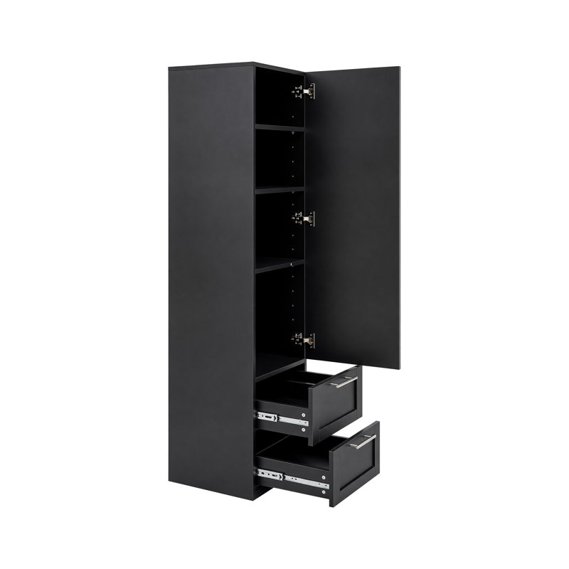 Garde-manger standard, armoire haute, armoire autoportante avec une porte et deux tiroirs pour la cuisine et la salle à manger