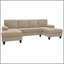 Canapé en forme de U rembourré nubby, conception de chaise double confortable avec accoudoirs rembourrés-428437190