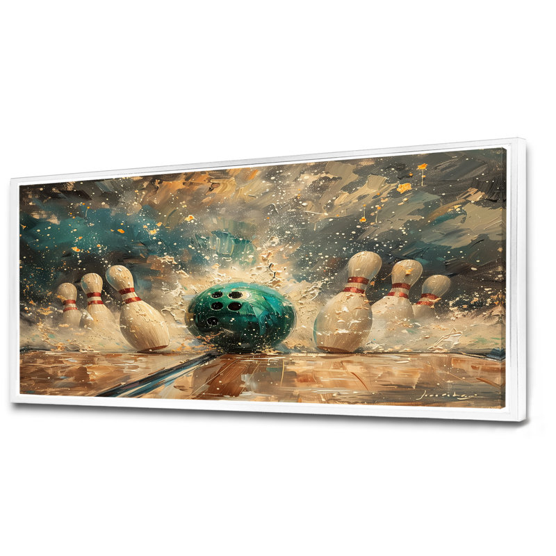 Savoie - Bowling, art mural encadré, H 28 po x l 60 po x P 1,5 po, Cadre flottant blanc